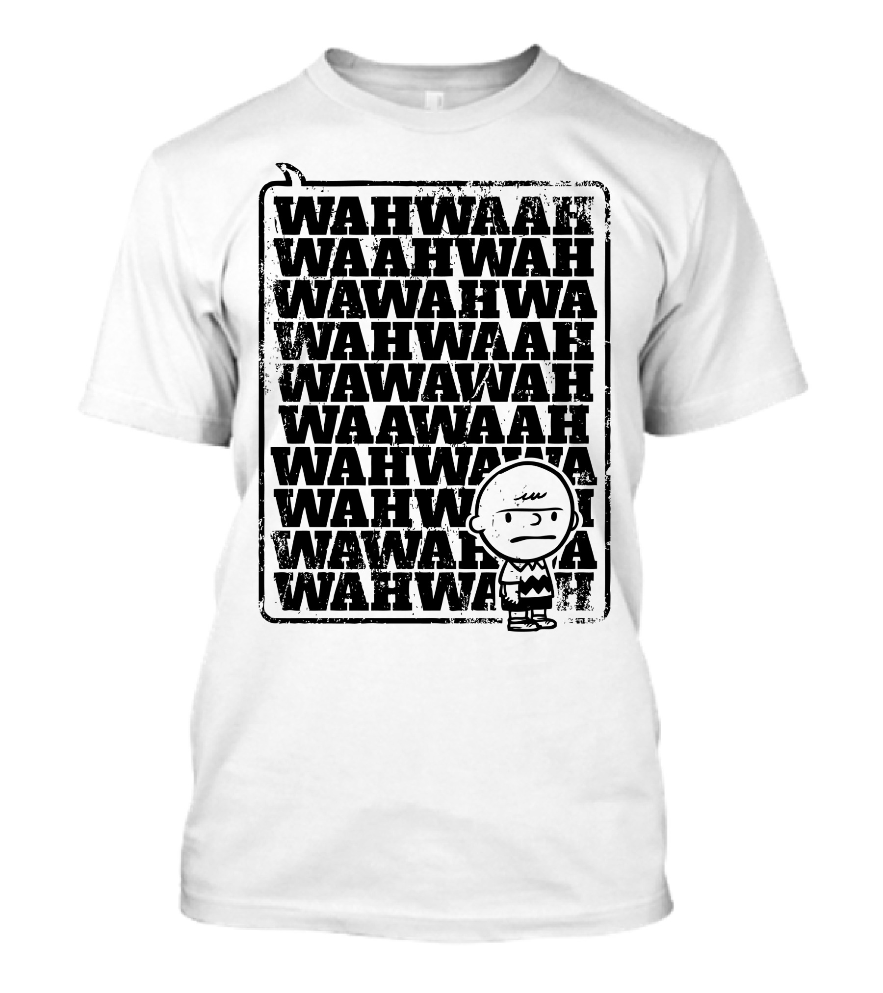 Adult Charlie Wah Wah Speech Bubble Black T-Shirt