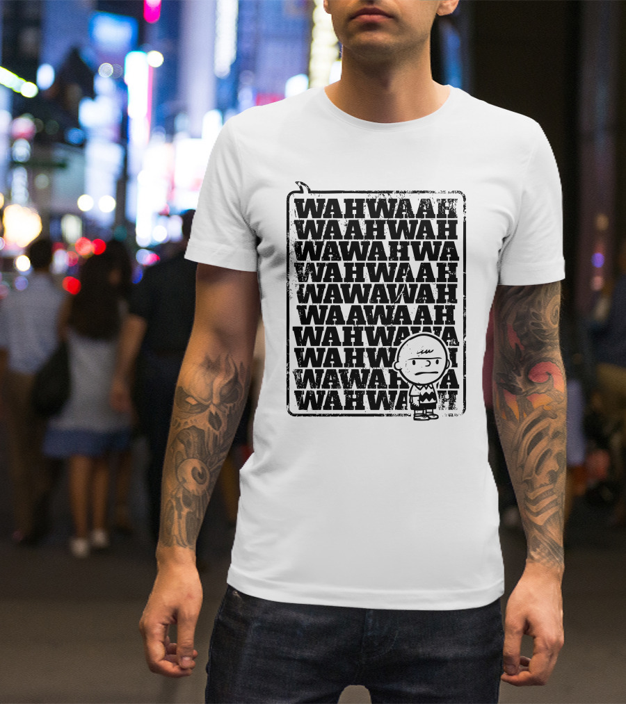 Adult Charlie Wah Wah Speech Bubble Black T-Shirt
