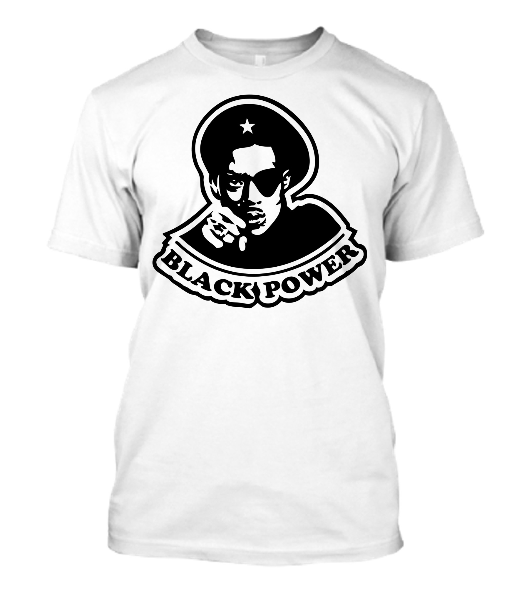 Black Power Iconic Star Afro Black Hat Sunglasses T-Shirt
