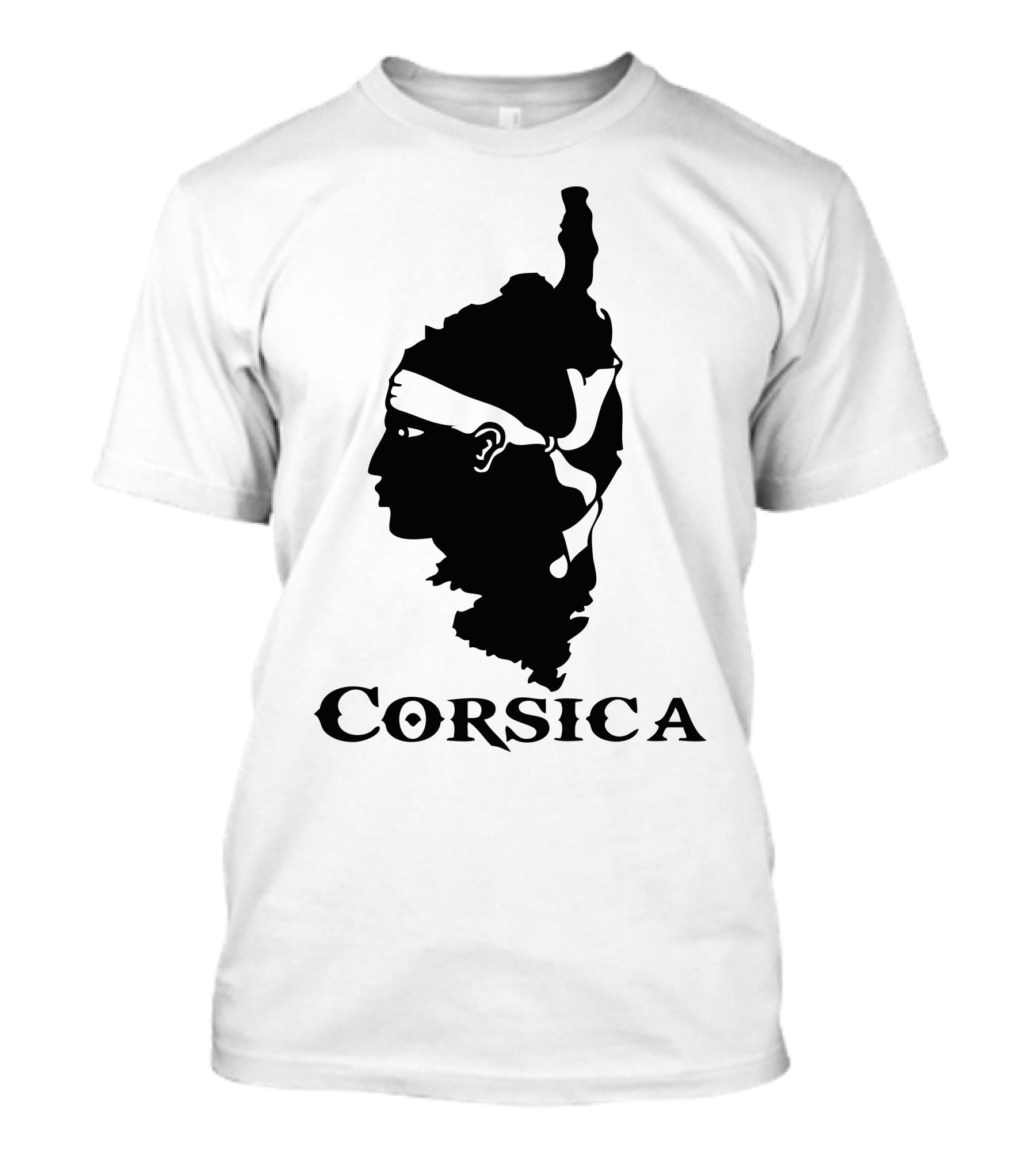 Corsica Head Silhouette Corsican Flag Emblem T-Shirt