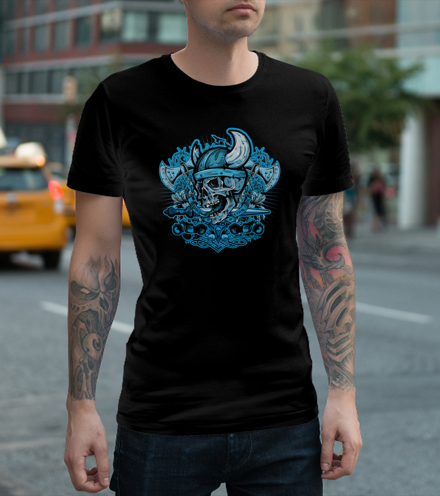 David Cook Viking Skull Nordic Legendary Warrior T-Shirt