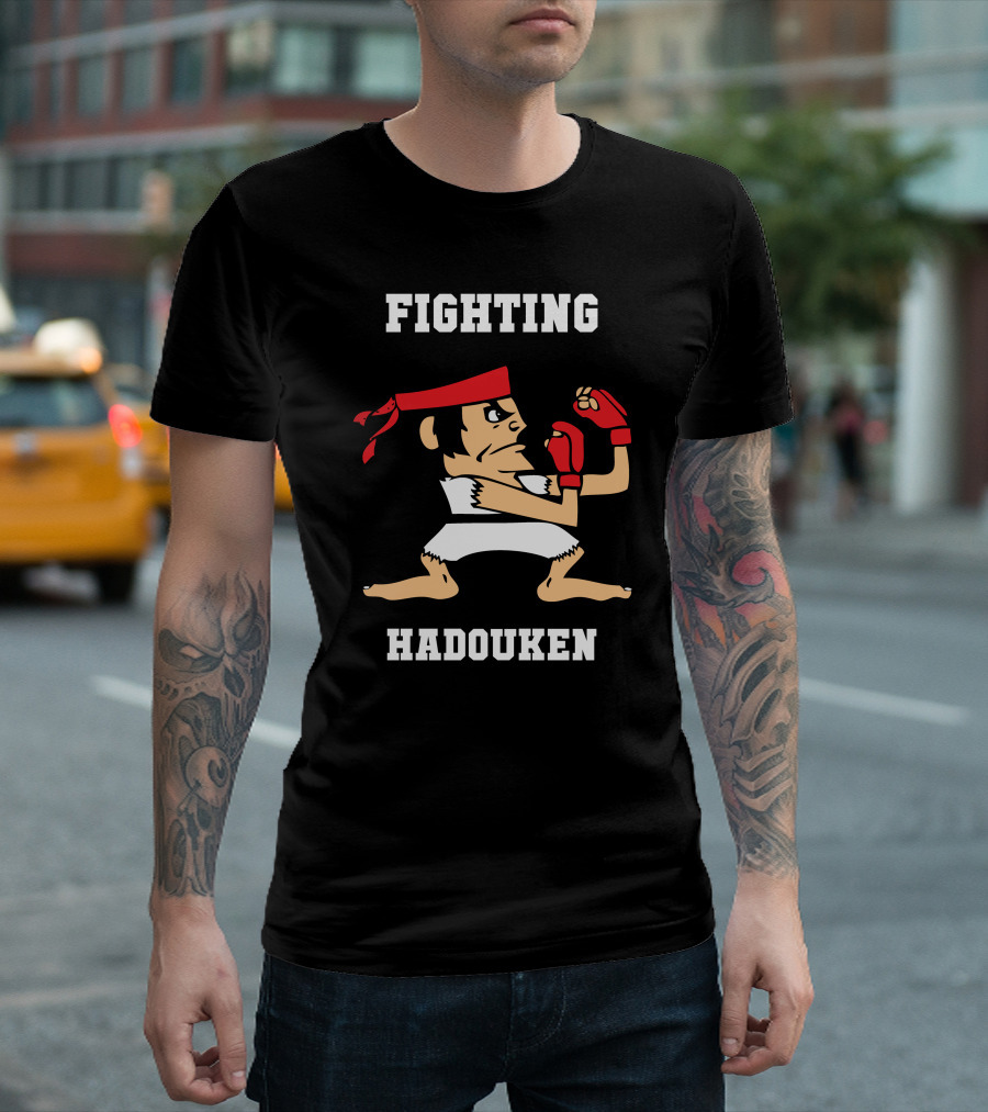Fighting Hadouken Karate Fighter Red Headband T-Shirt