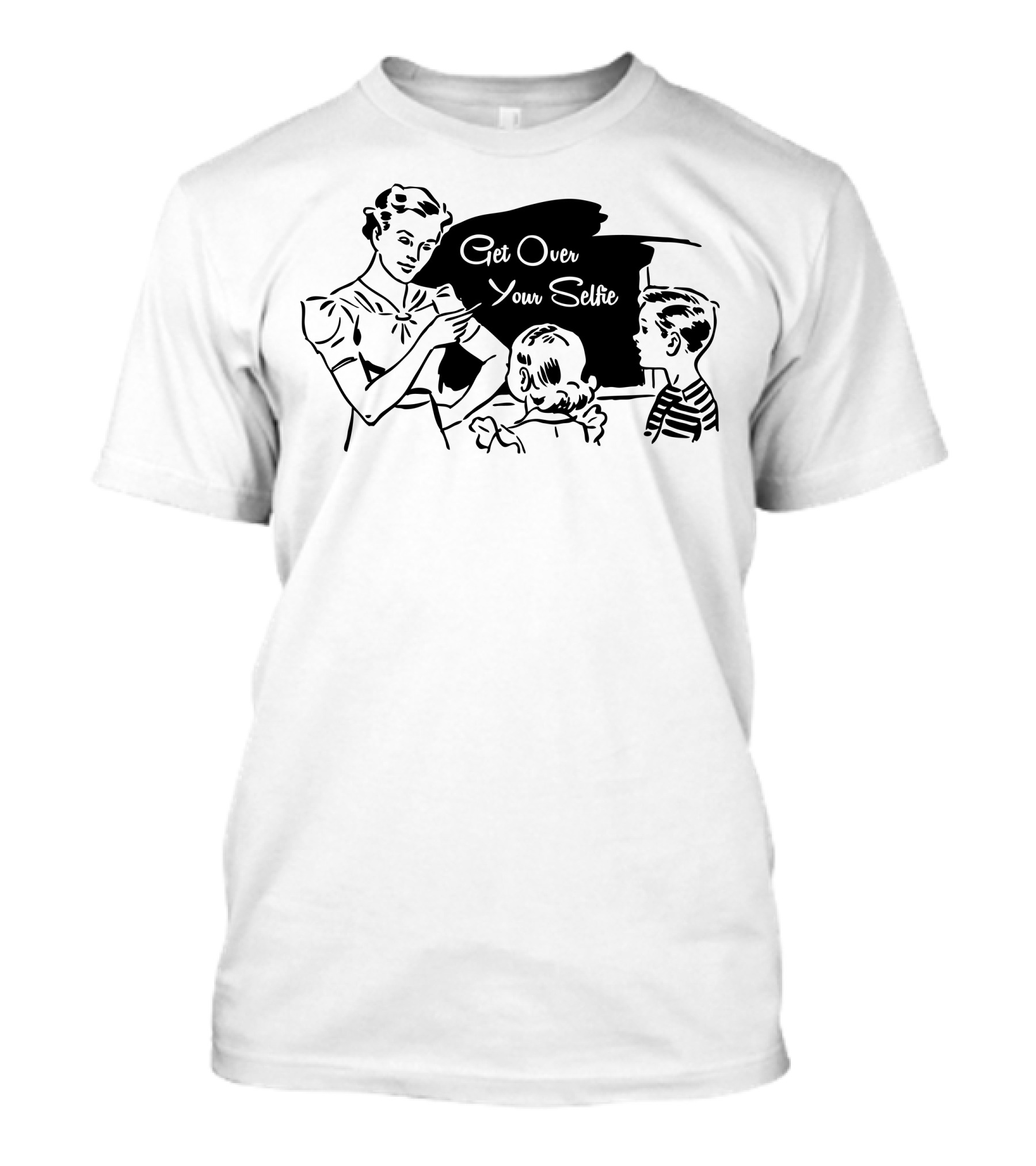 Get Over Your Selfie Retro Family Scene T-Shirt