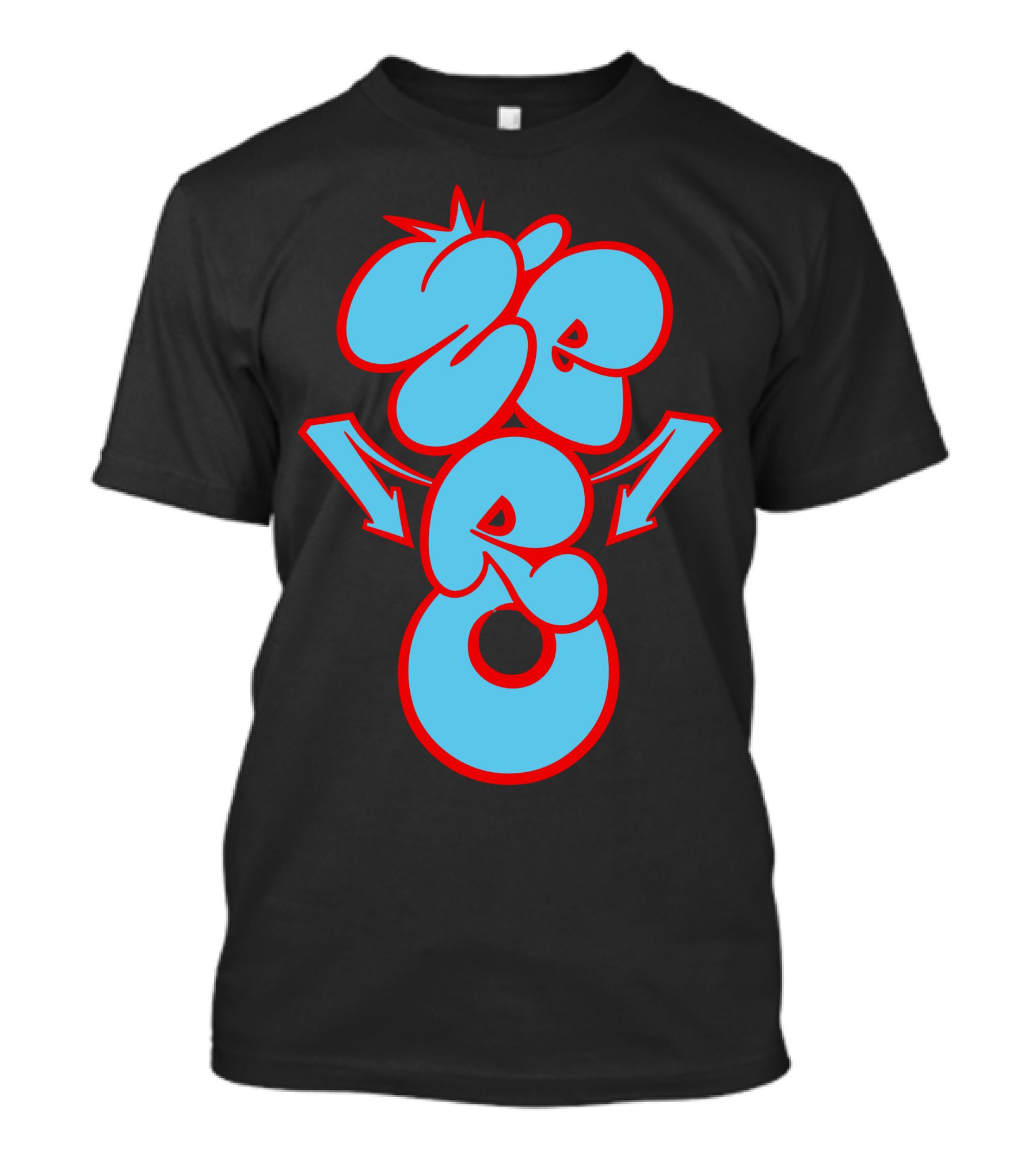 Zero Graffiti Arrows Blue Red Bold Contrast T-Shirt