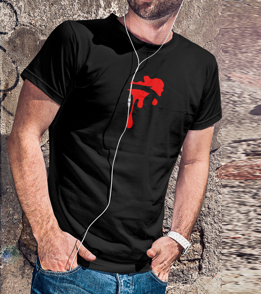 Saw Movie Jigsaw Puppet Blood Drip Mask T-Shirt