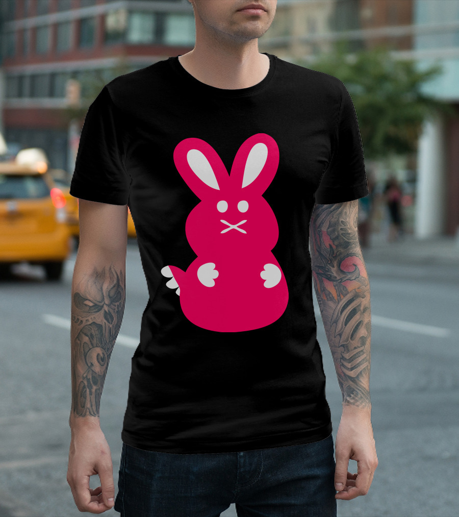 Melange Pink Bunny Love Rabbit Cute T-Shirt