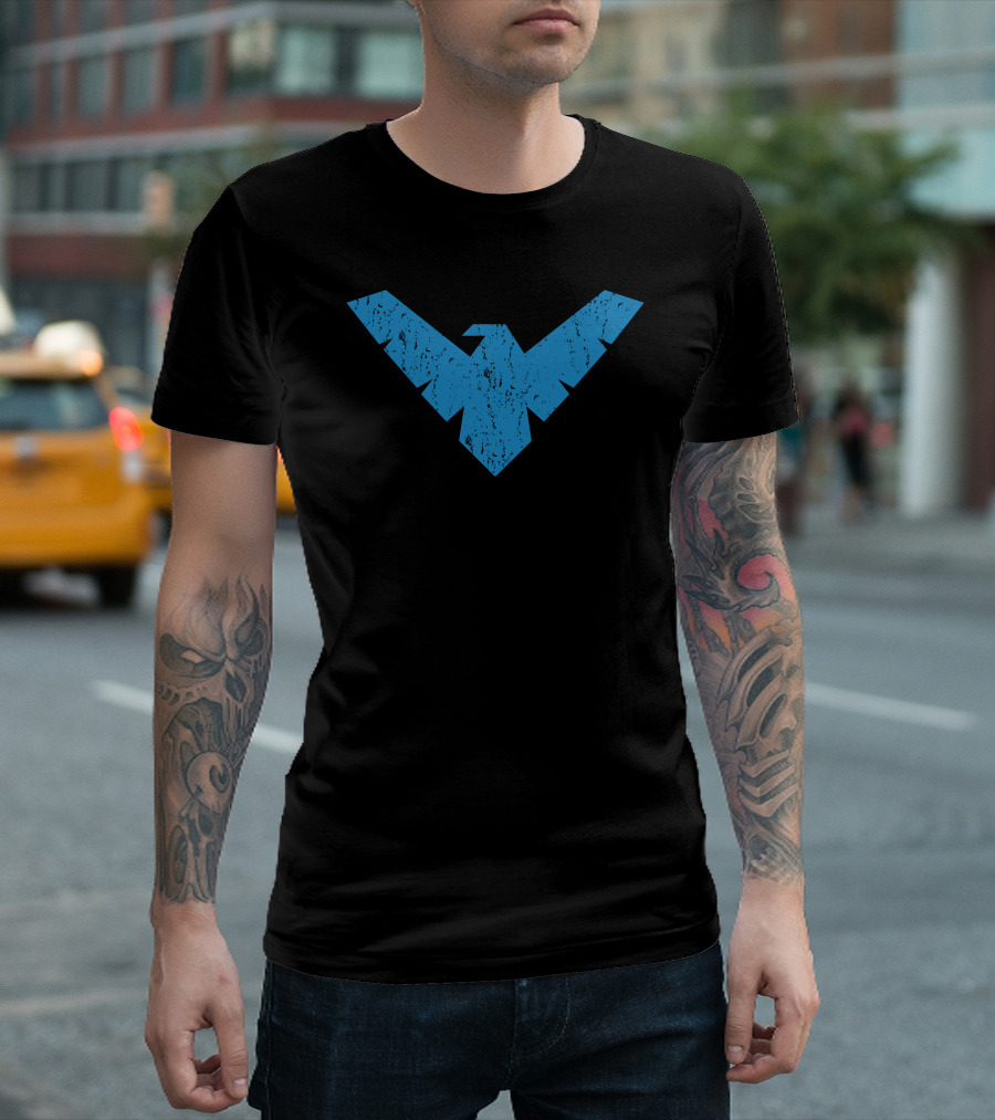 Nightwing Blue Emblem Distressed Style Iconic T-Shirt