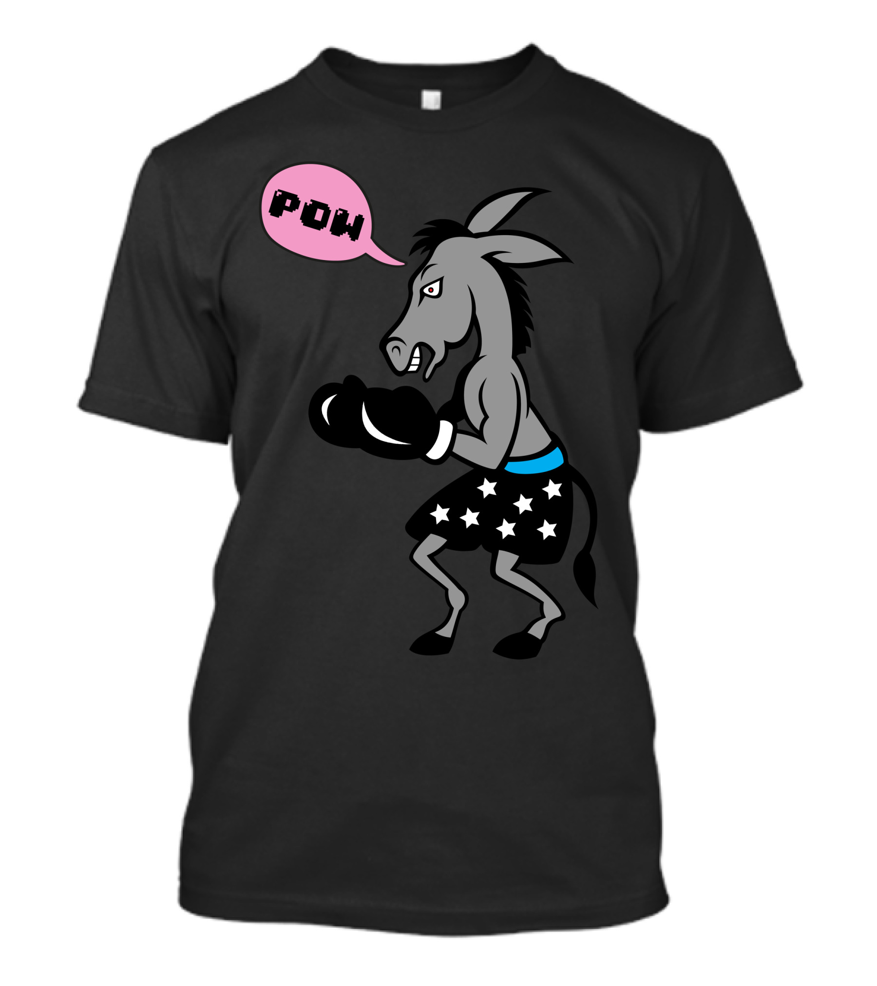 POW Boxing Donkey Stars T-Shirt