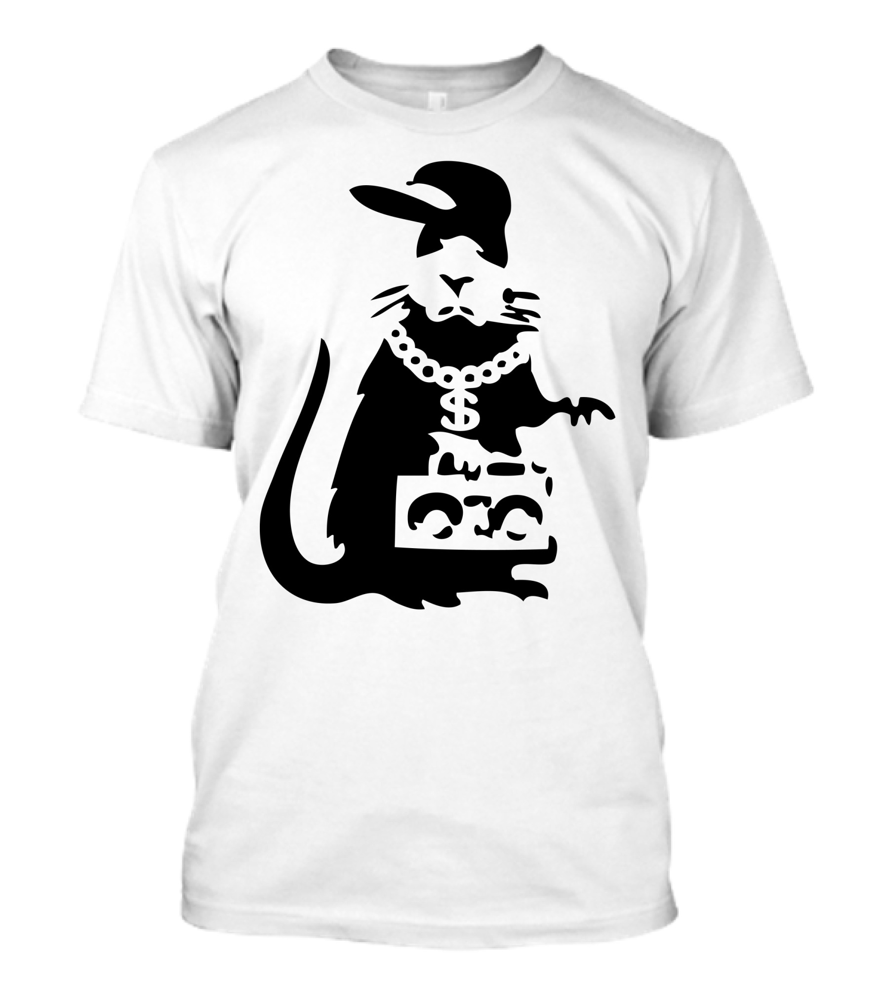 Rat Rapper Graffiti Mouse Chain Boombox T-Shirt