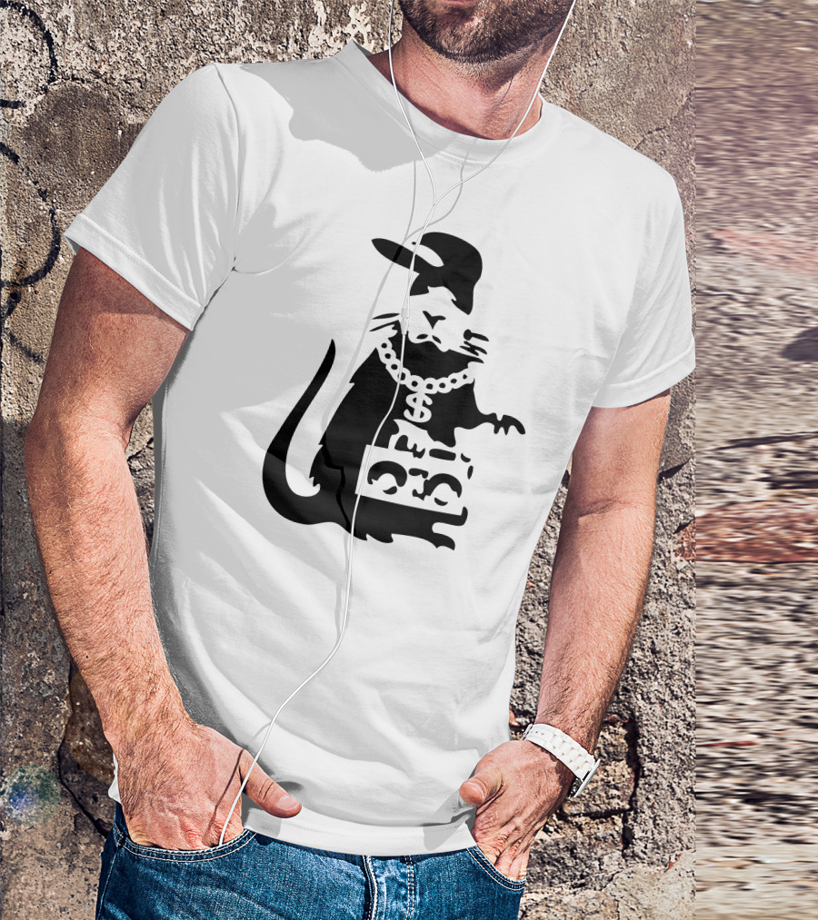 Rat Rapper Graffiti Mouse Chain Boombox T-Shirt