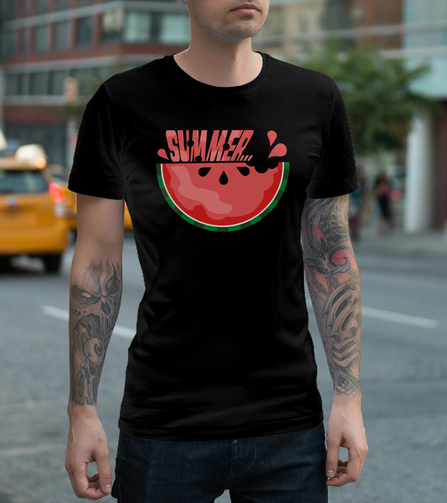 SUMMER Watermelon Slice Splash T-Shirt