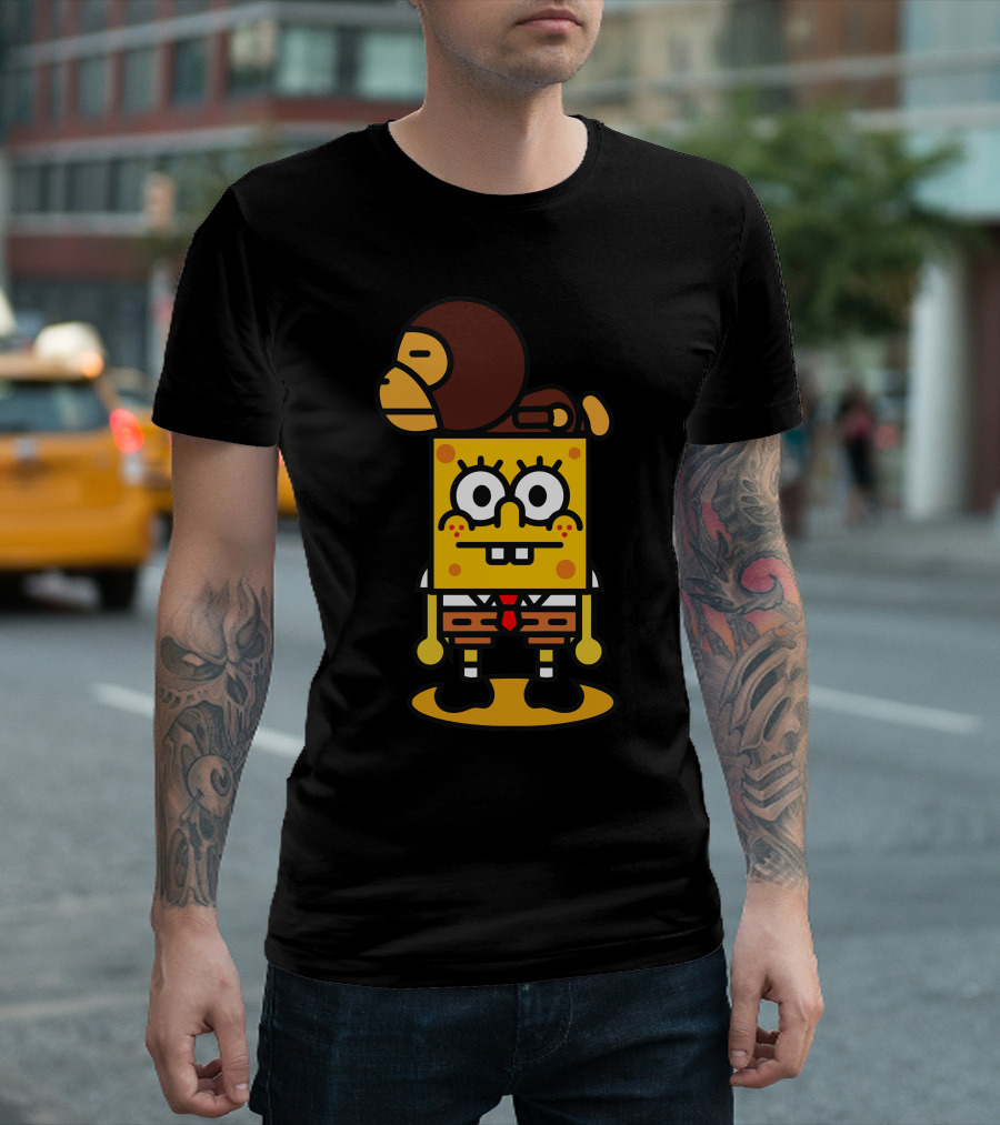 BAPE SpongeBob Crossover Character Mashup T-Shirt