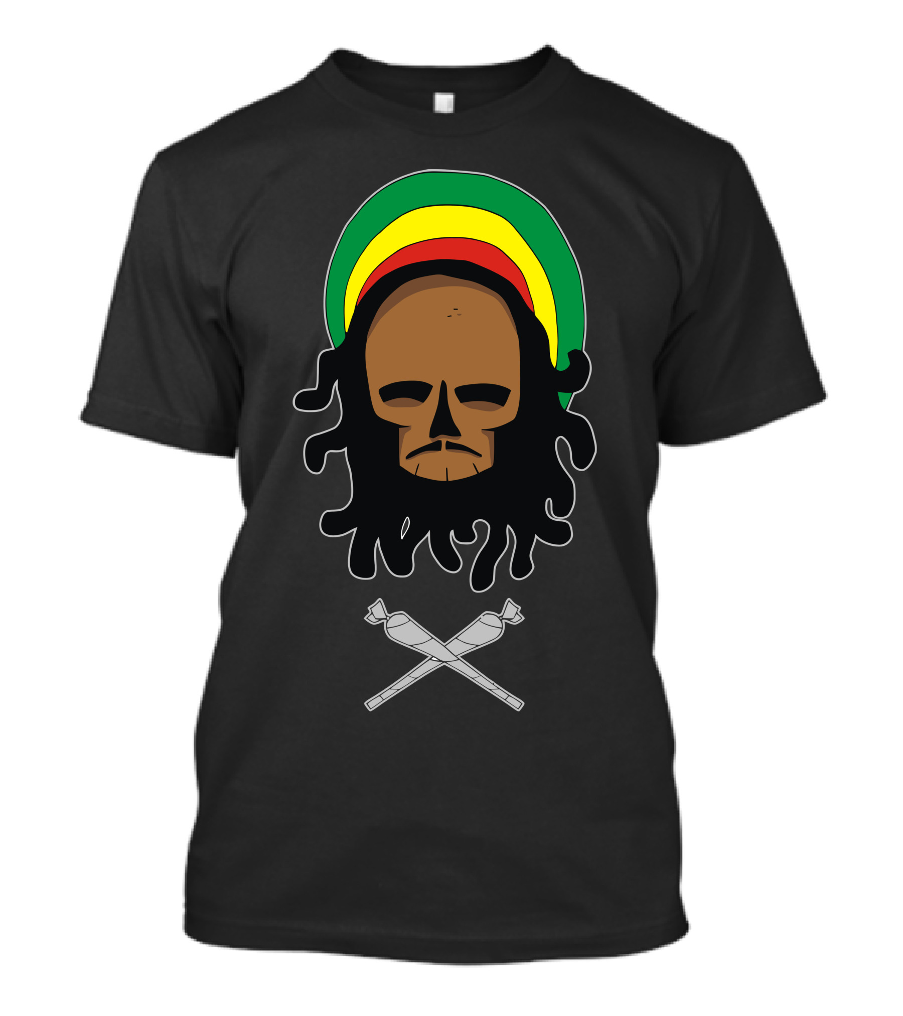 Bob Marley Skull Rasta Hat Reggae T-Shirt