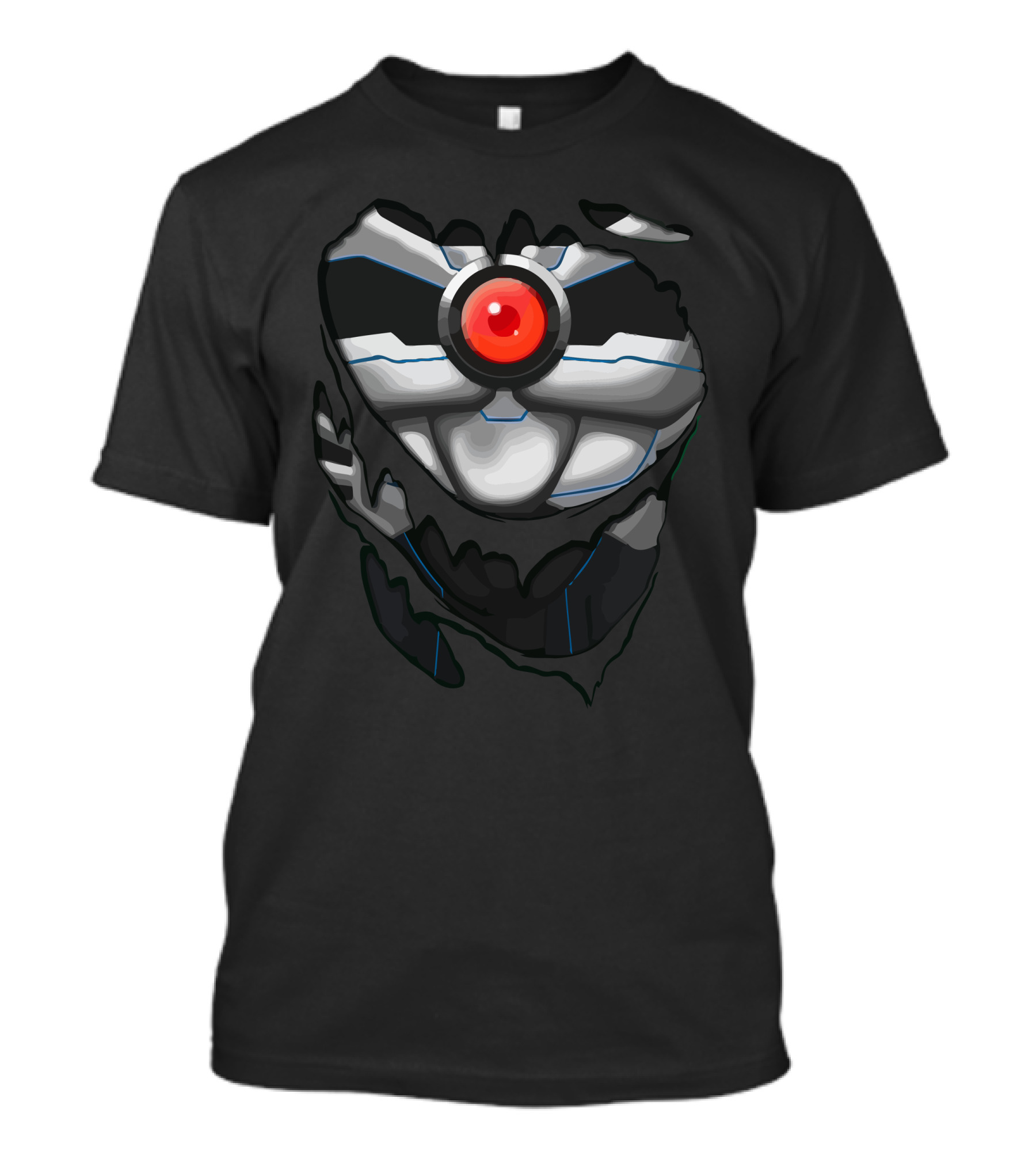 Victor Robot Mask With Red Eyes T-Shirt