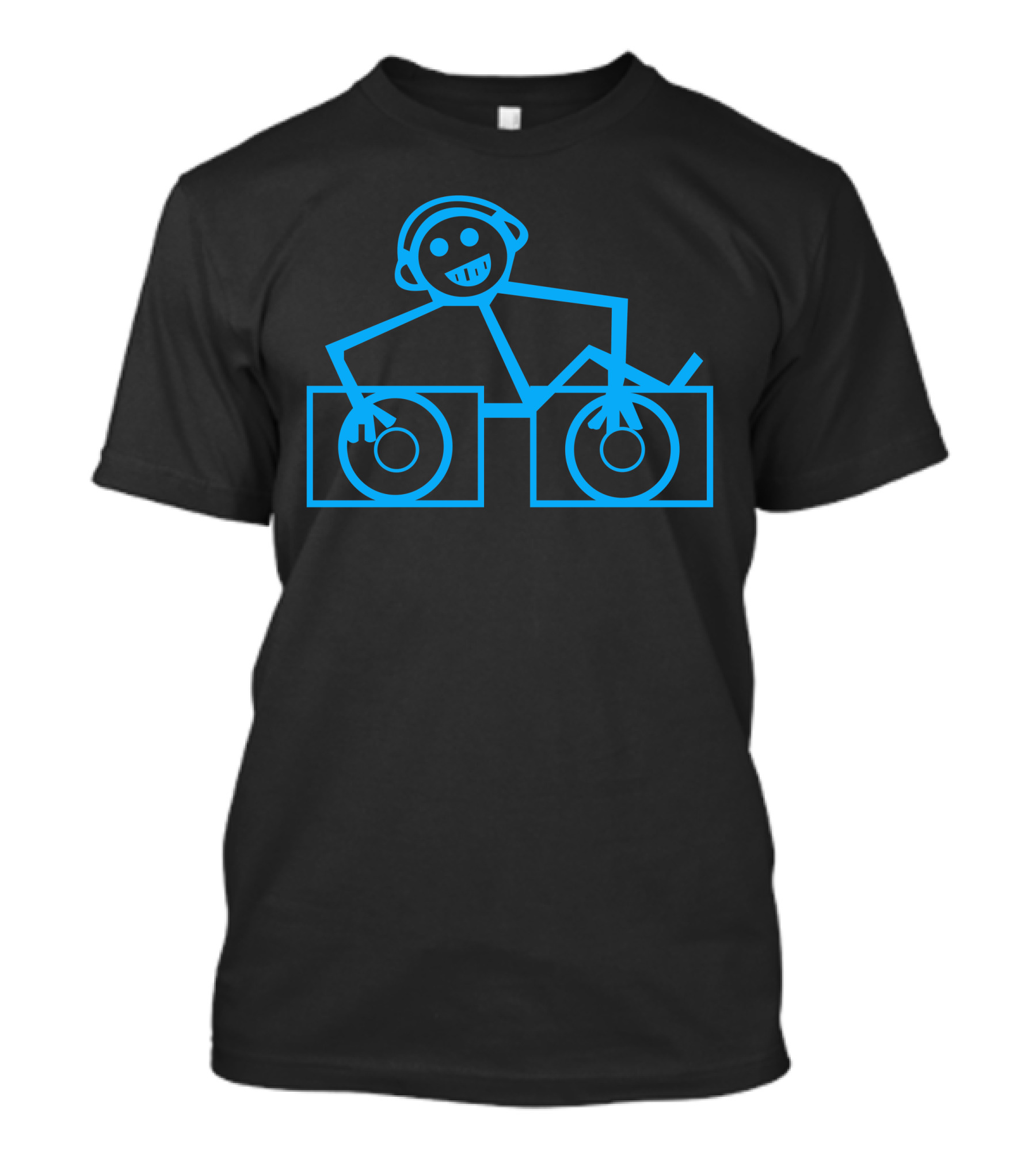 Dj Club Stick Figure Turntable Icon Music T-Shirt