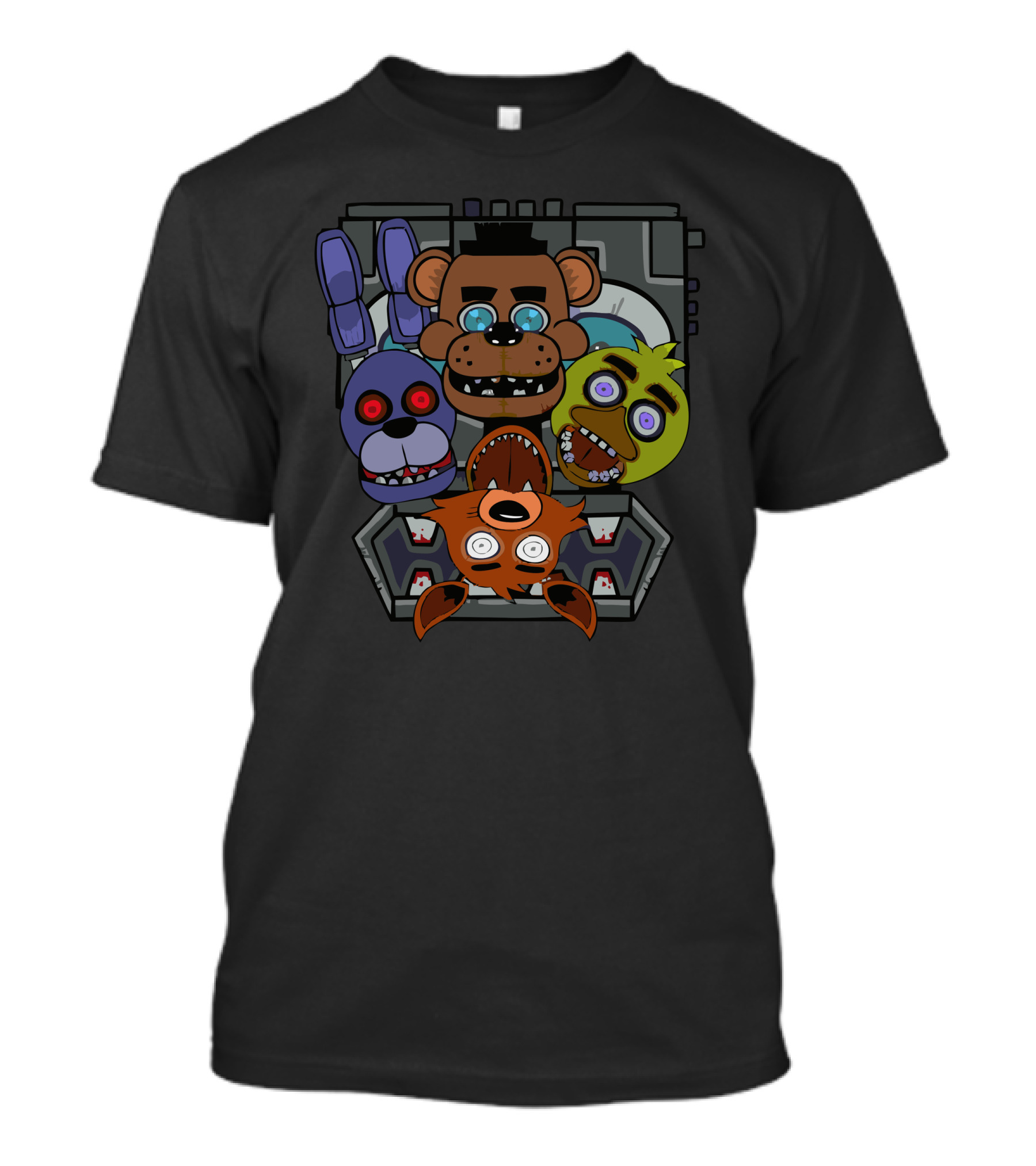 Five Nights At Freddy's Animatronic Band Heads And Security Office T-Shirt