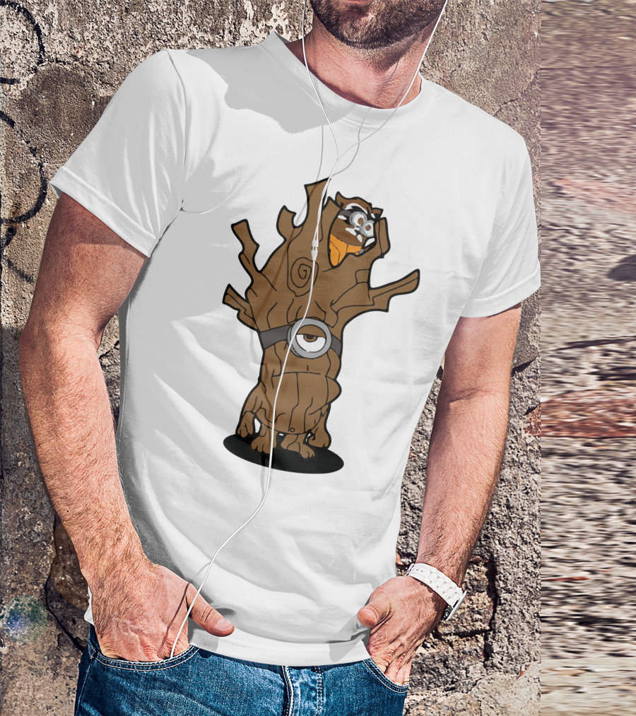 I Am Minion Tree Costume With Cartoon Squirrel T-Shirt