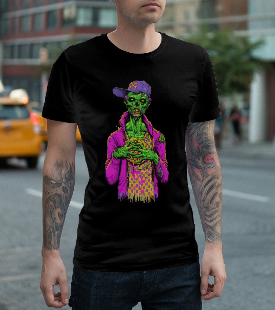 I Got A Brain Zombie in Colorful Streetwear T-Shirt