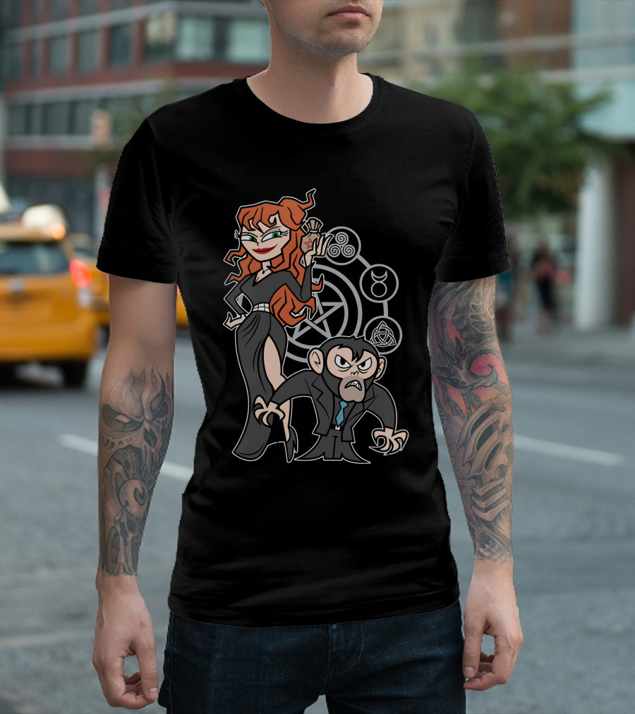 Like Mother Like Son Cartoon Character Duo With Mystical Symbols T-Shirt