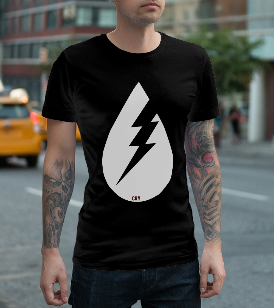 Cry Lightning Bolt Teardrop Blitz T-Shirt