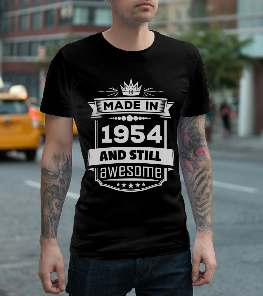 Made In 1954 And Still Awesome Crown Stars T-Shirt