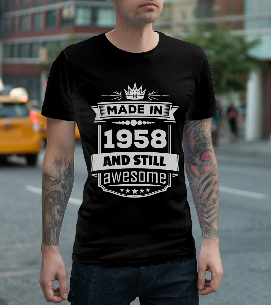 Made In 1958 And Still Awesome Vintage Crown Star T-Shirt