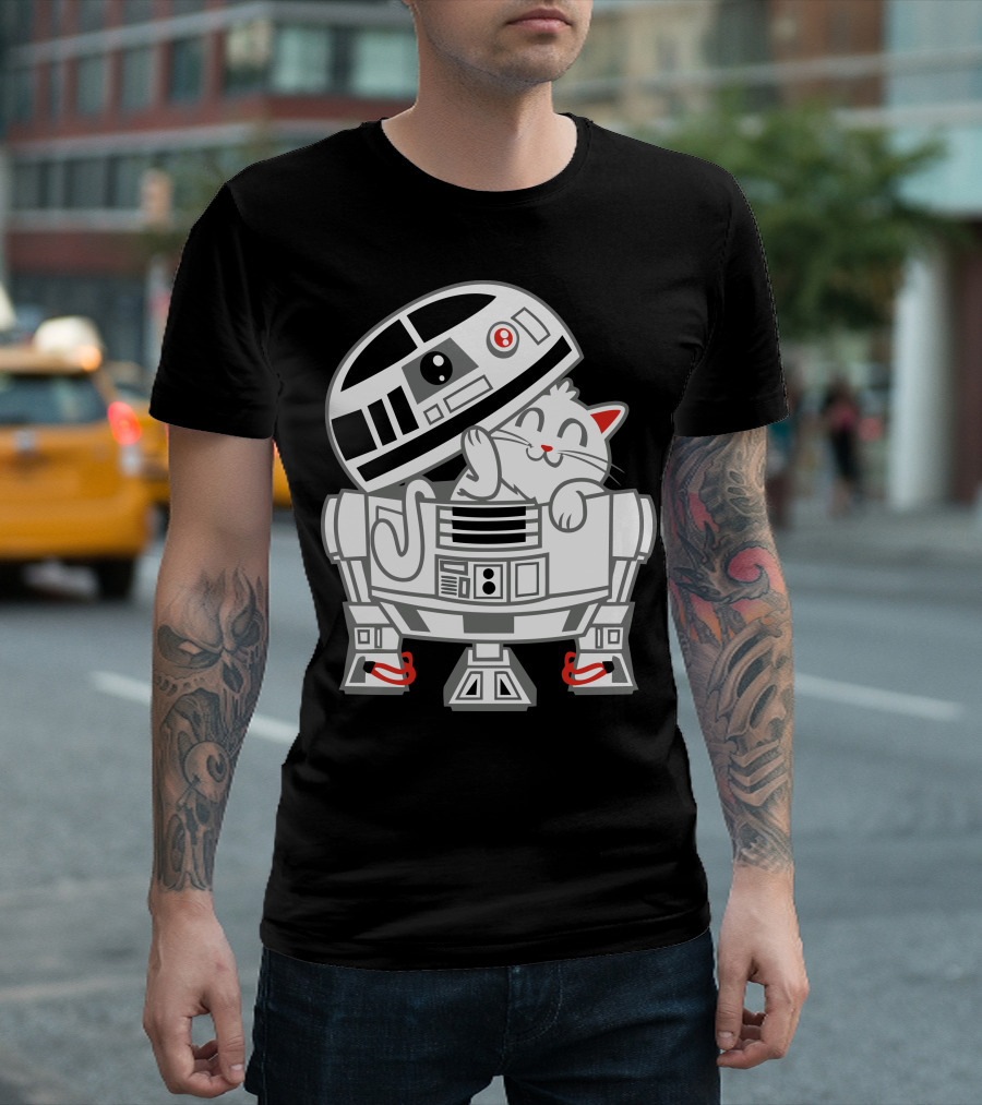 R2 D Mew Cat Droid Crossover T-Shirt
