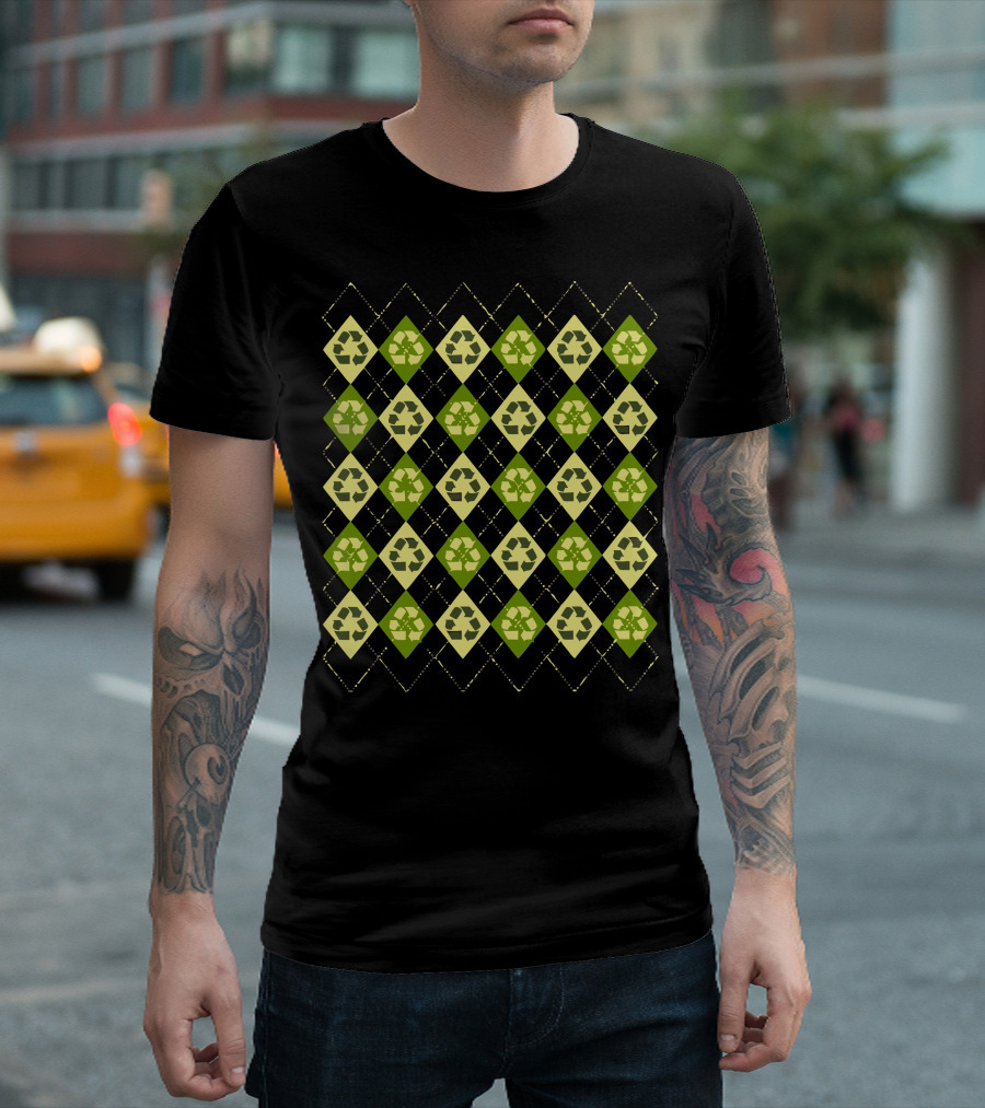 Reduce Reuse Recycle Argyle T-Shirt