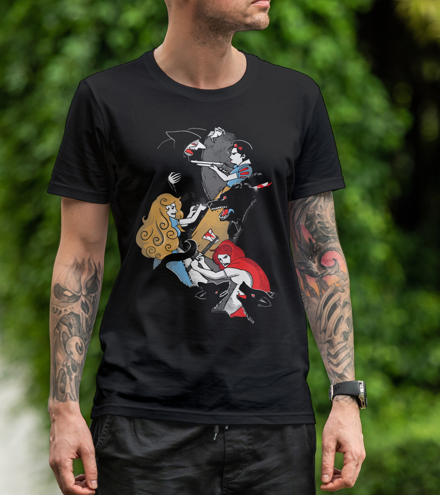 Revenge Of The Damsels Battle With Wolves And Villains T-Shirt