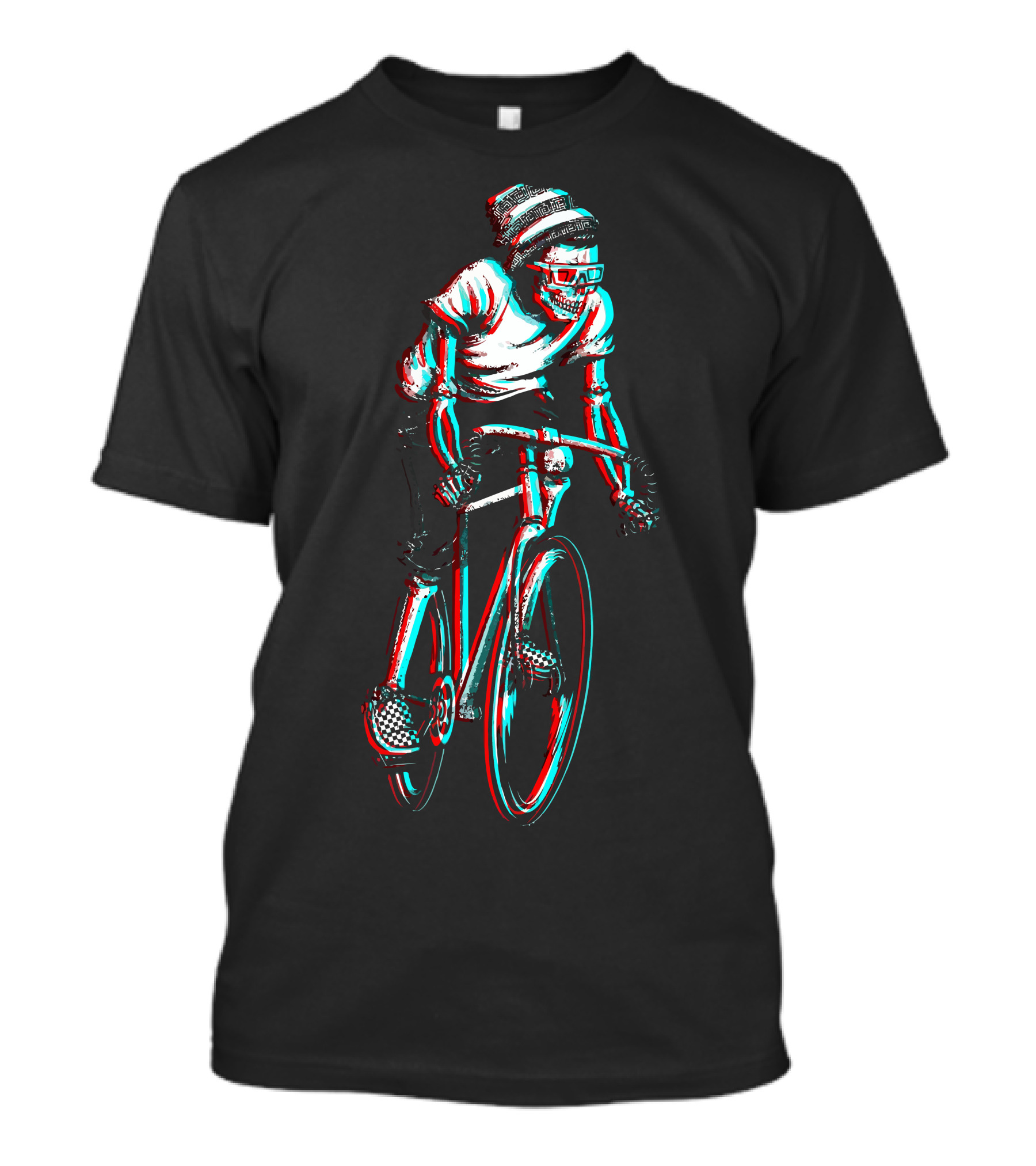 Ride In 3D Skeleton Cyclist Racing T-Shirt