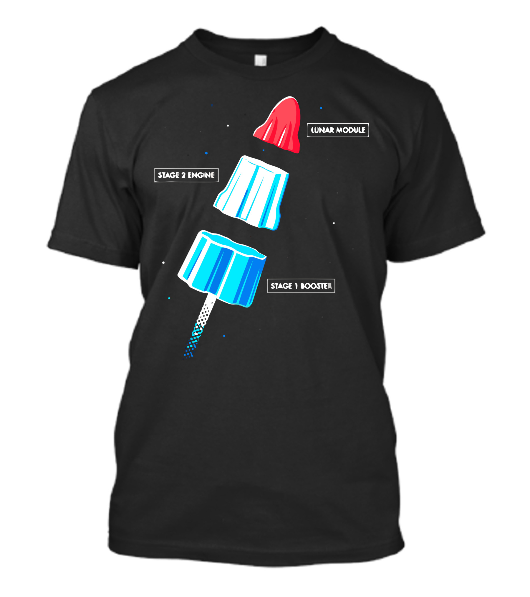 Lunar Module Stage 2 Engine Stage 1 Booster Rocket Science T-Shirt