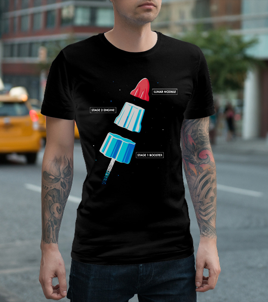 Lunar Module Stage 2 Engine Stage 1 Booster Rocket Science T-Shirt