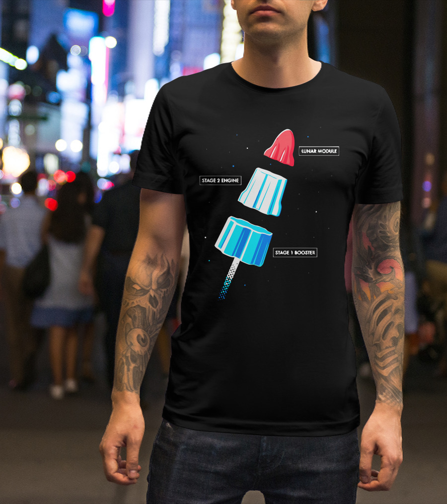 Lunar Module Stage 2 Engine Stage 1 Booster Rocket Science T-Shirt