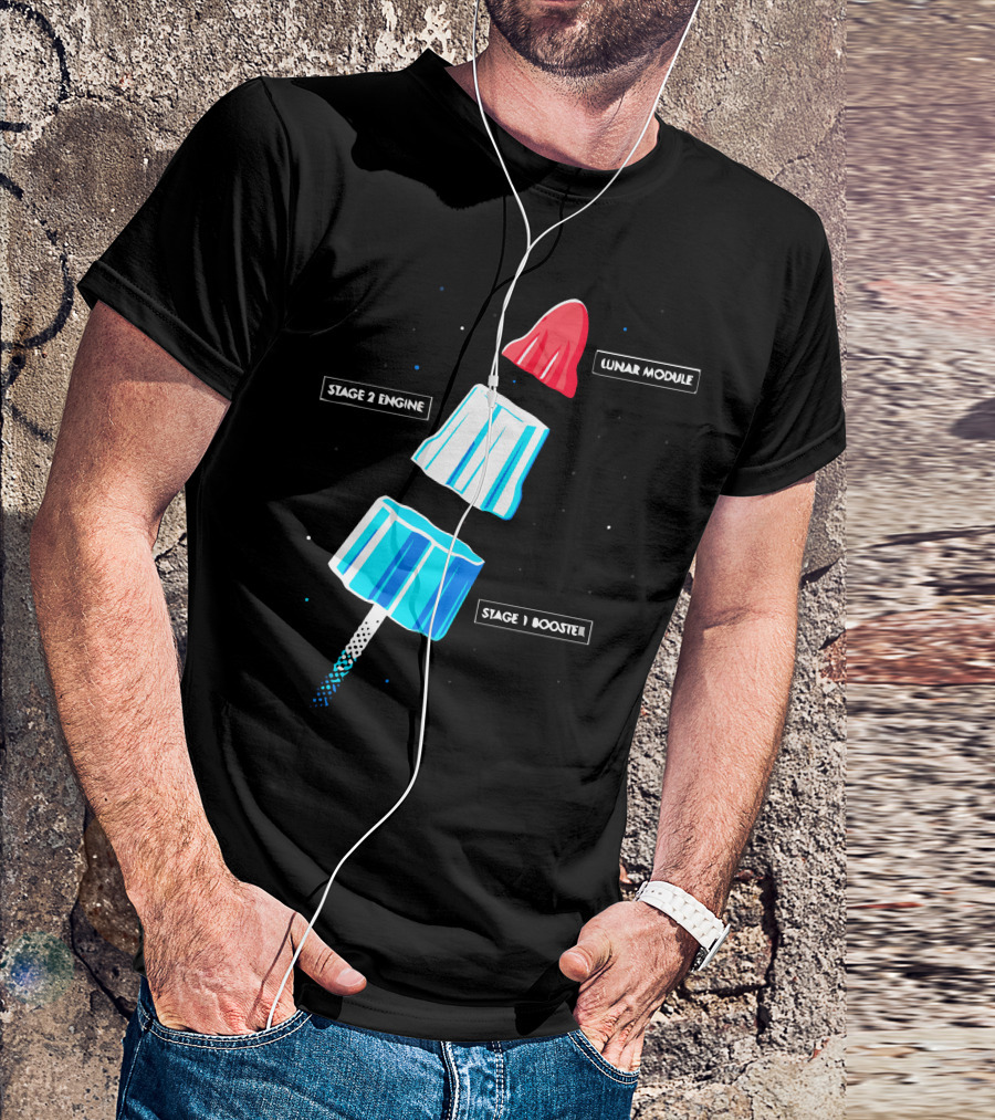 Lunar Module Stage 2 Engine Stage 1 Booster Rocket Science T-Shirt