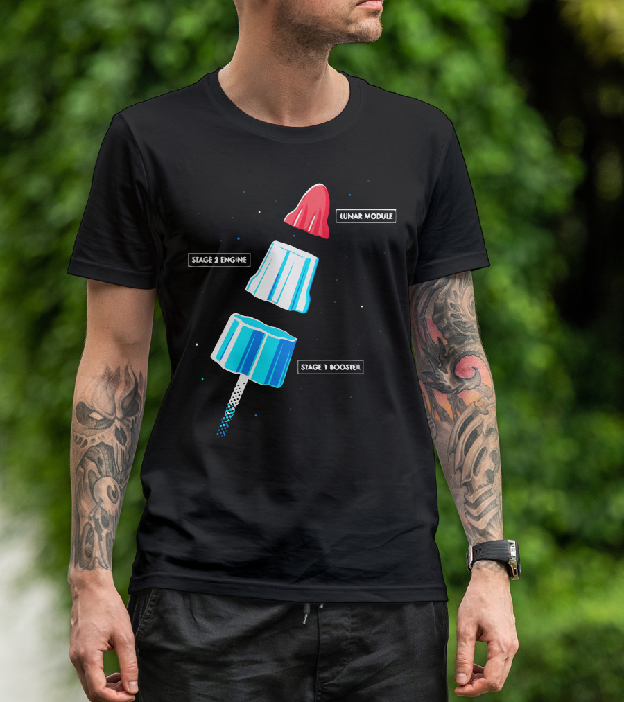 Lunar Module Stage 2 Engine Stage 1 Booster Rocket Science T-Shirt