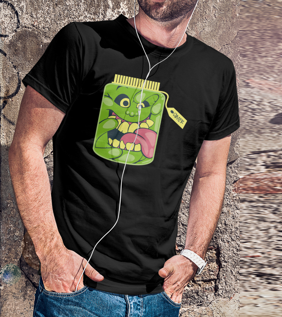Slimer Green Goo Jar With Tongue And Teeth T-Shirt