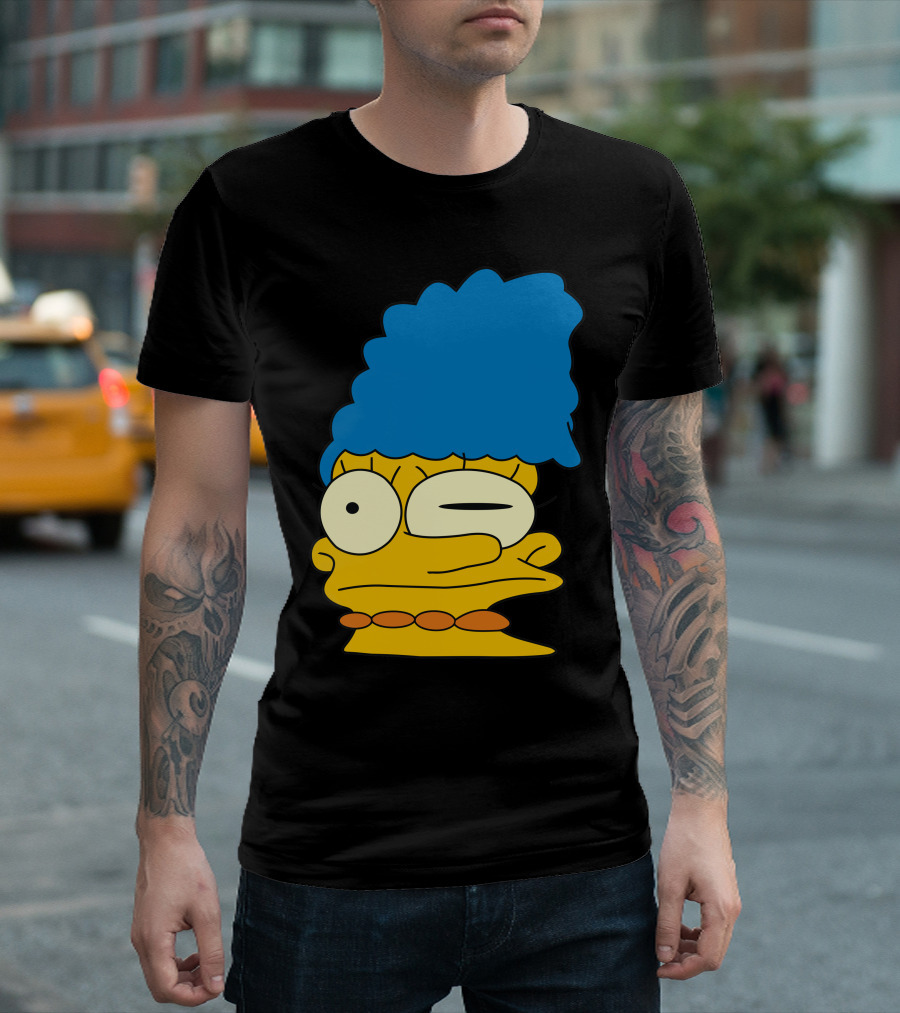 Marge Simpson Smeared Face Meme T-Shirt