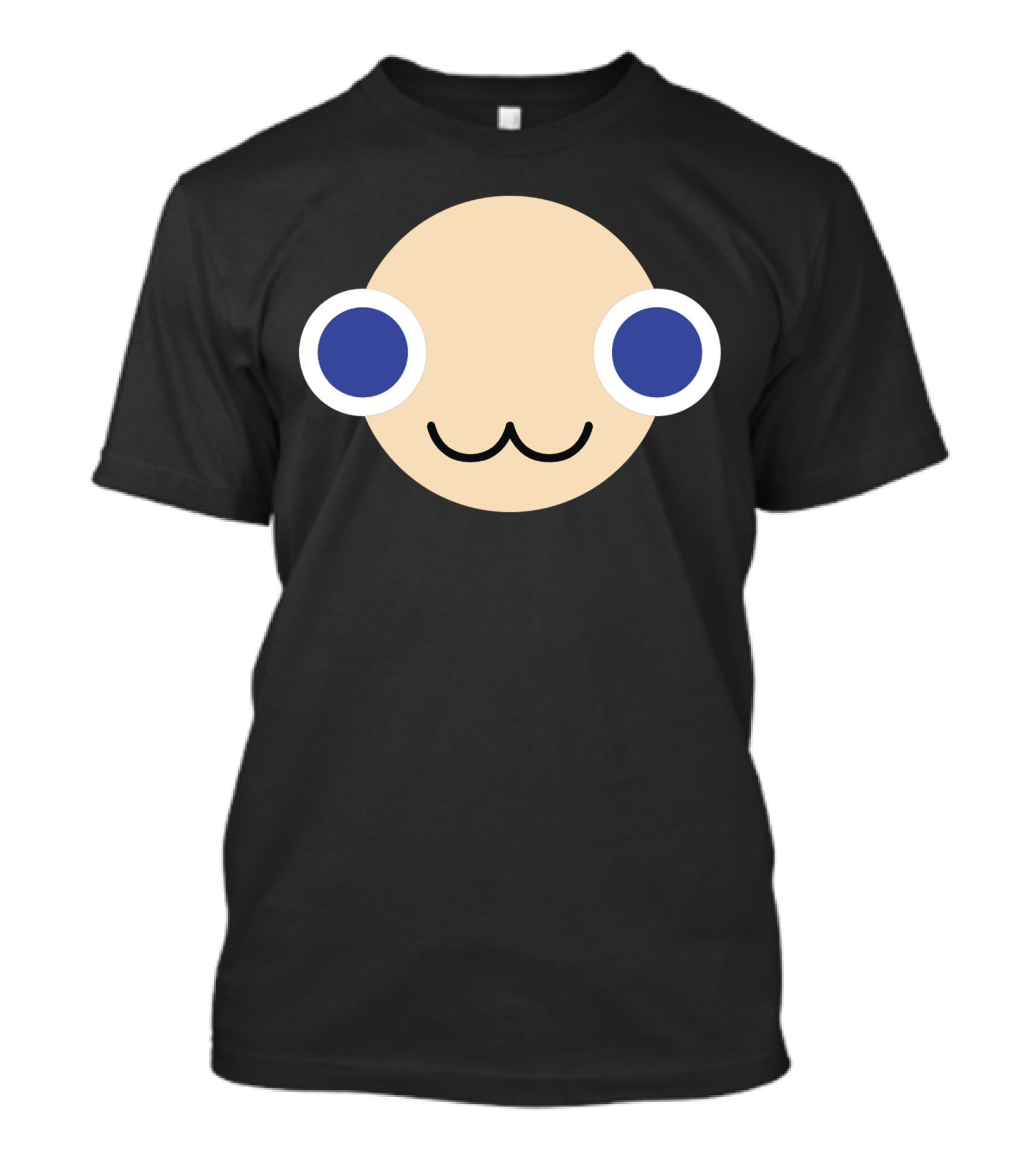 Smiling Moo Cute Minimalist Cow Face With Big Blue Eyes T-Shirt
