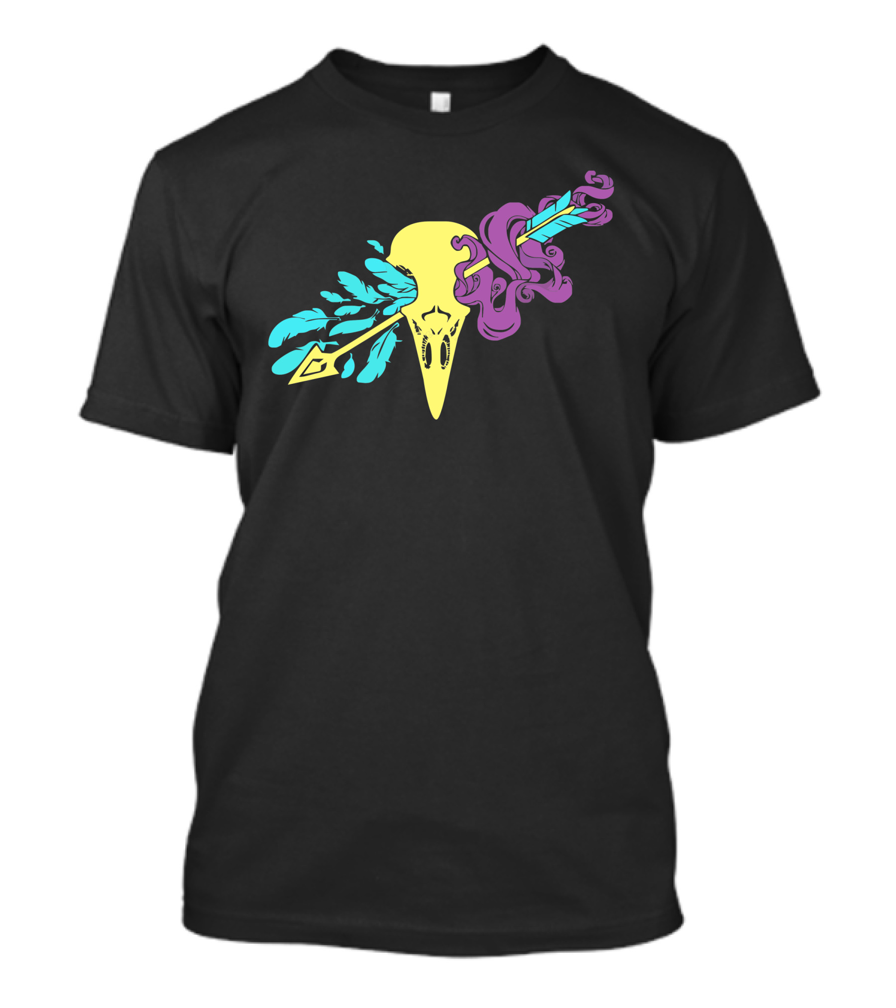 Smoke And Father Skull With Feather And Smoke Dagger T-Shirt
