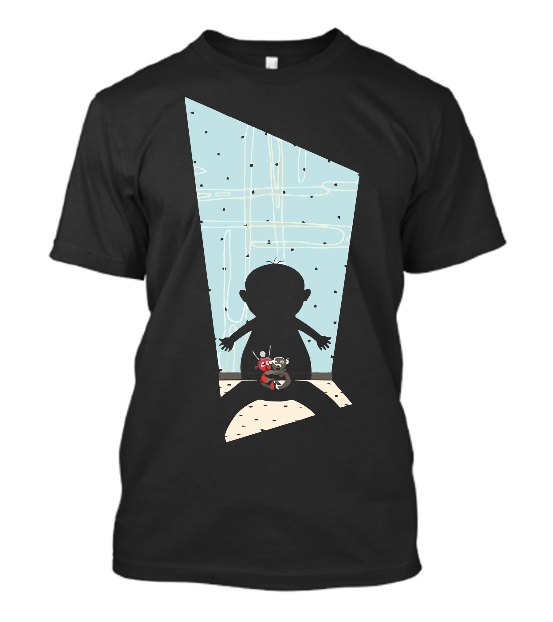 Where Are My Toys Shadow Silhouette With Red Classic Toy Robot T-Shirt