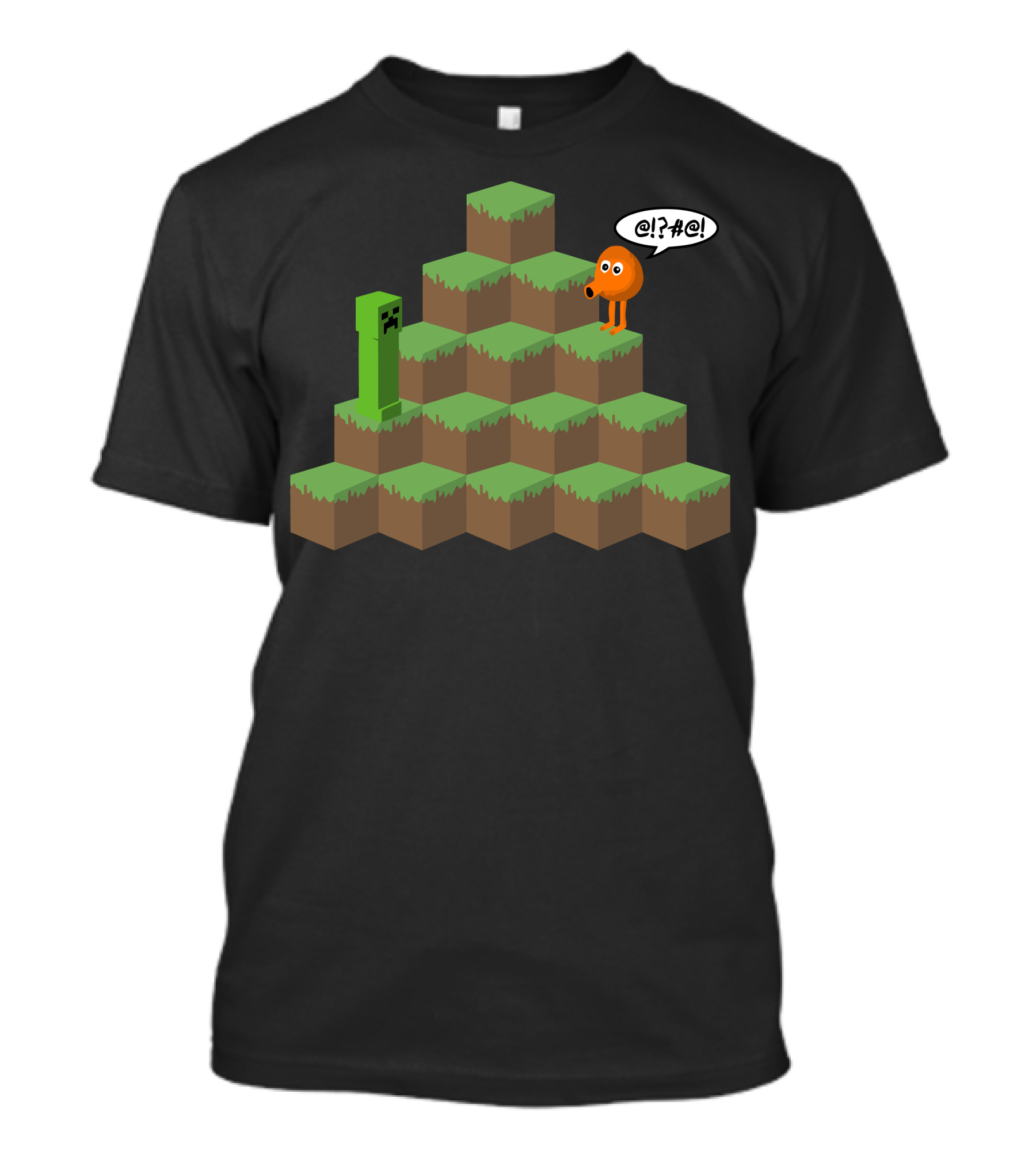 Q*bert Meets Creeper Block Pyramid Misunderstanding T-Shirt