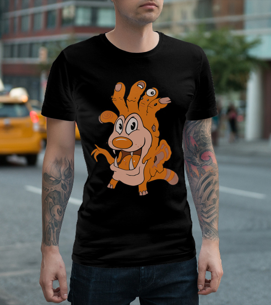 Orange Cartoon Monster With Hand Head Brain Fart From 2009 T-Shirt