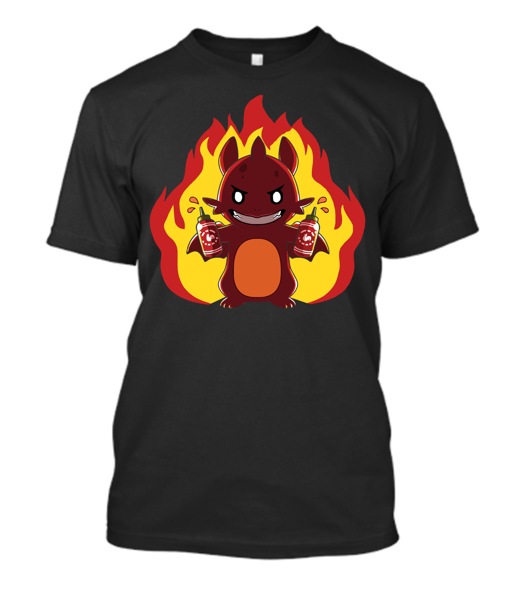 Bring The Heat Fiery Dragon With Hot Sauce Bottles T-Shirt