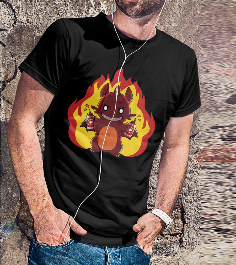Bring The Heat Fiery Dragon With Hot Sauce Bottles T-Shirt