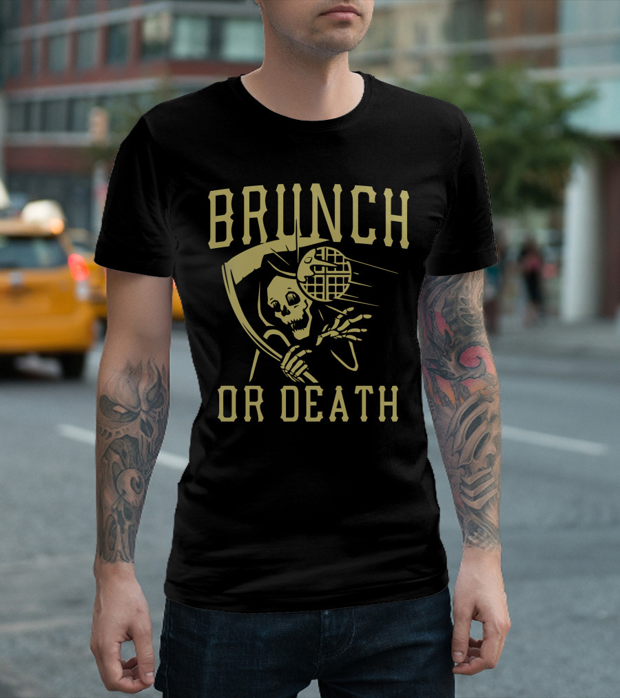 Brunch Or Death Grim Reaper Waffle Scythe T-Shirt