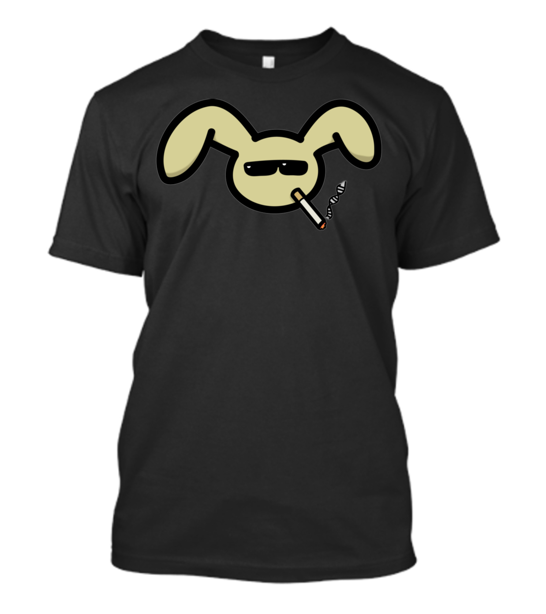 Funny Bunneh Man Smoking Cool Bunny Smoking Cigarette Face T-Shirt