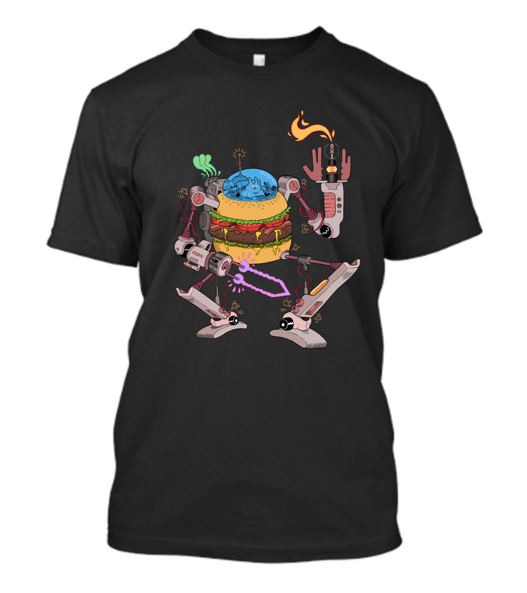 Burgerobot Space Adventure Robot Burger T-Shirt