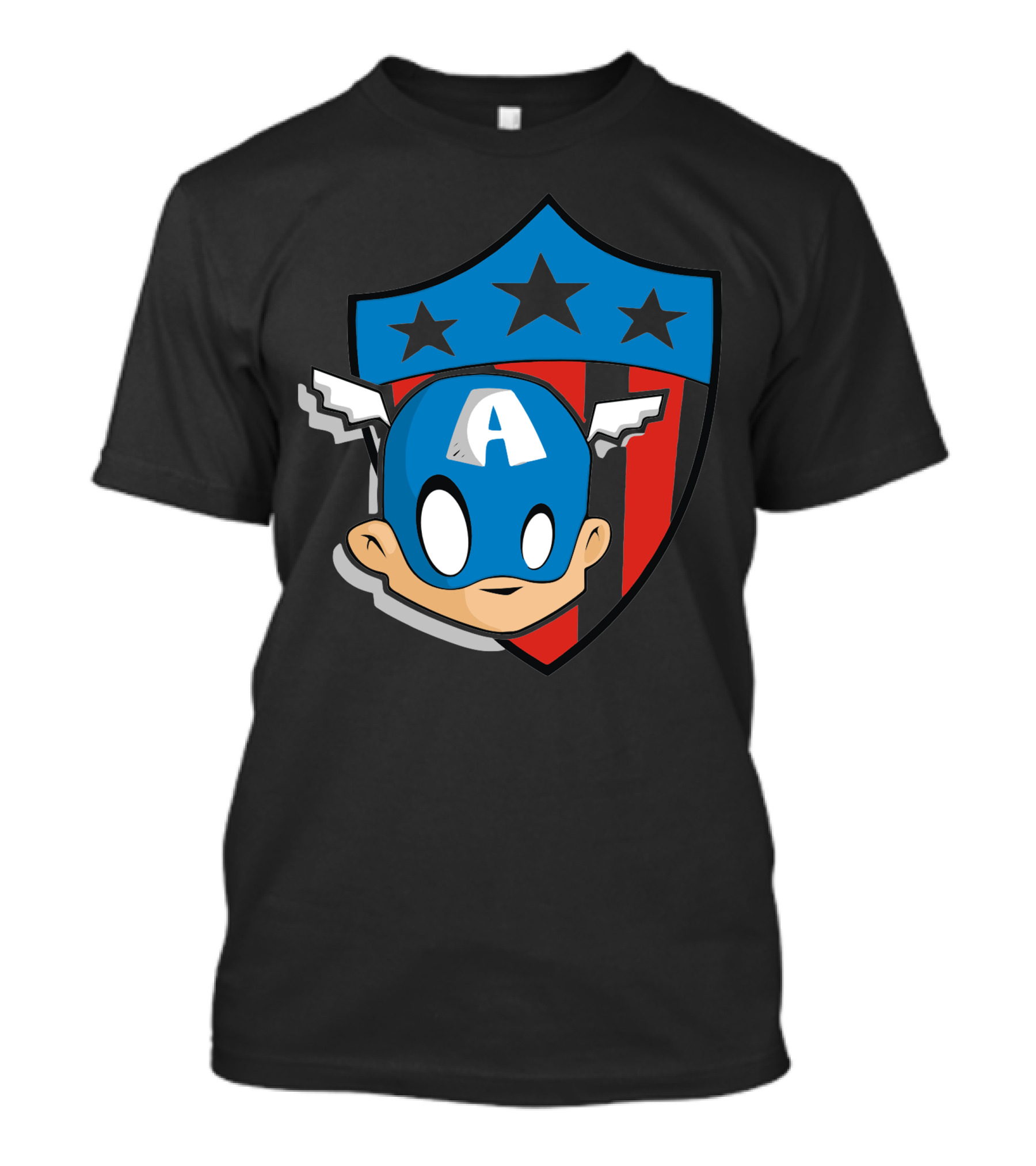 Captain America Bebe Cartoon Shield Stars Stripes T-Shirt
