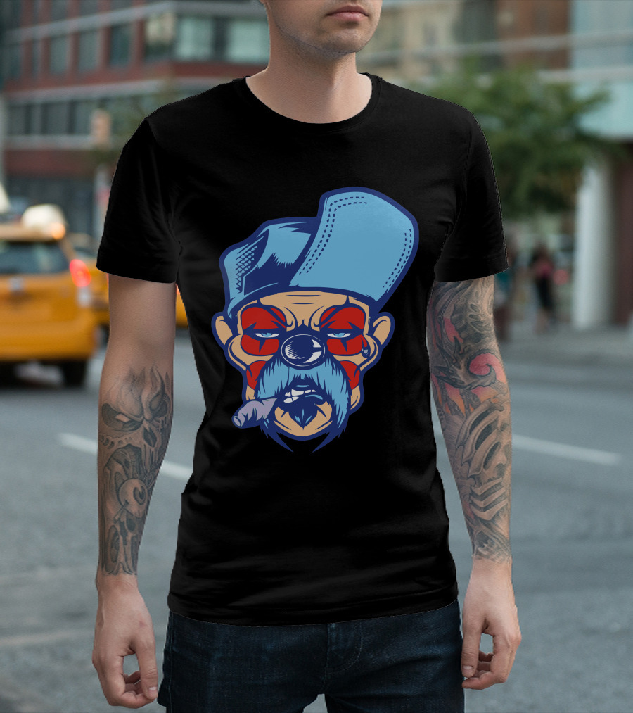 Charbonnier Grizzled Character Blue Hat Red Face Cigar T-Shirt