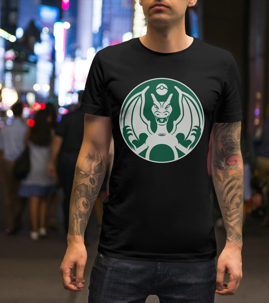 Charbucks Coffee Charizard Logo Pokémon T-Shirt